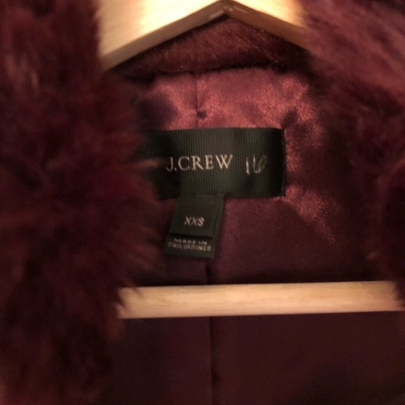 J. Crew Maroon Fur Vest size XXS - Picture 5 of 7